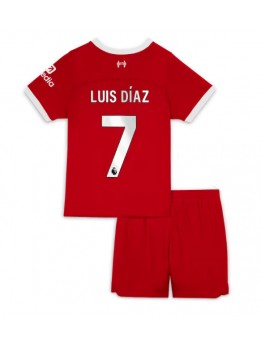Billige Liverpool Luis Diaz #7 Hjemmedraktsett Barn 2023-24 Kortermet (+ Korte bukser)